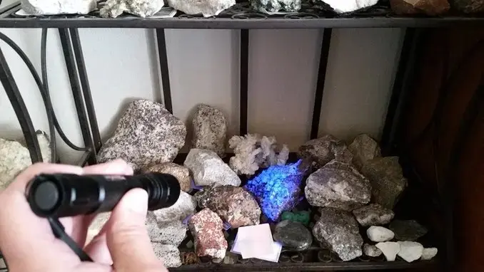 Rogerly Mine Fluorite Fluorescing in Daylight