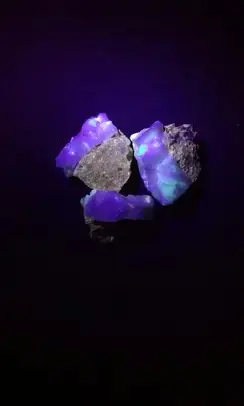 Fluorescent Calcite Pieces from the Quarry Floor